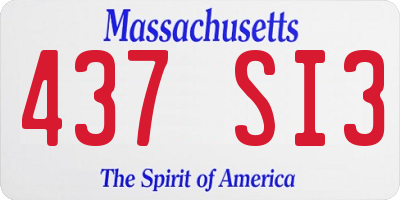 MA license plate 437SI3