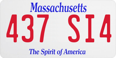 MA license plate 437SI4