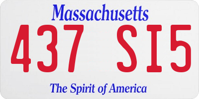 MA license plate 437SI5