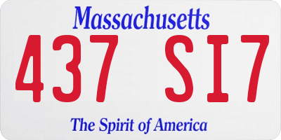MA license plate 437SI7