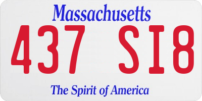 MA license plate 437SI8