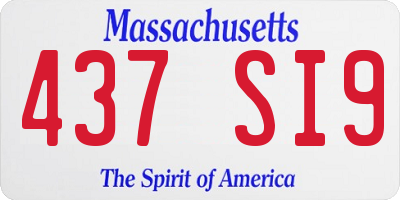MA license plate 437SI9