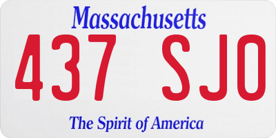 MA license plate 437SJ0