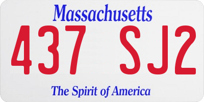 MA license plate 437SJ2