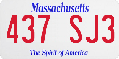 MA license plate 437SJ3