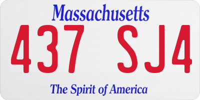 MA license plate 437SJ4