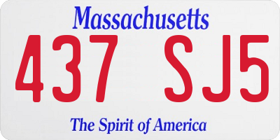 MA license plate 437SJ5