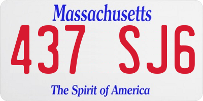 MA license plate 437SJ6