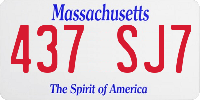 MA license plate 437SJ7