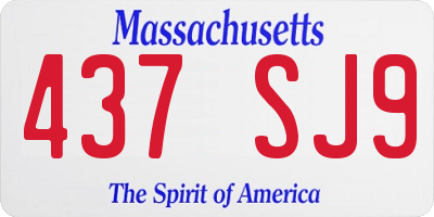 MA license plate 437SJ9