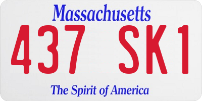 MA license plate 437SK1