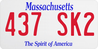 MA license plate 437SK2
