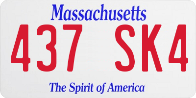 MA license plate 437SK4
