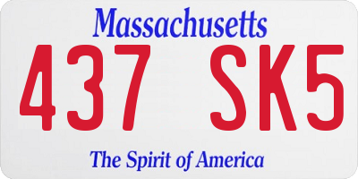 MA license plate 437SK5