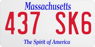 MA license plate 437SK6