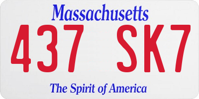 MA license plate 437SK7