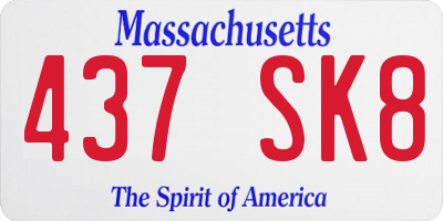 MA license plate 437SK8