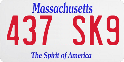 MA license plate 437SK9