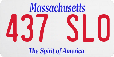 MA license plate 437SL0
