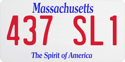 MA license plate 437SL1