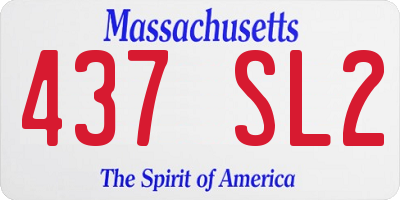 MA license plate 437SL2