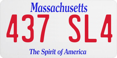 MA license plate 437SL4