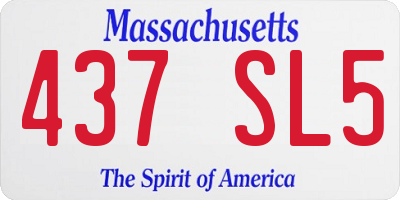 MA license plate 437SL5