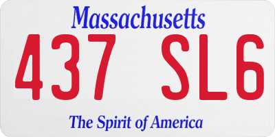 MA license plate 437SL6
