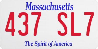 MA license plate 437SL7