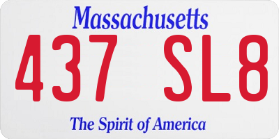 MA license plate 437SL8