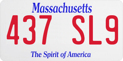 MA license plate 437SL9