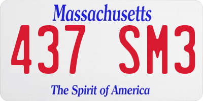 MA license plate 437SM3