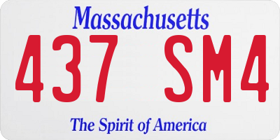 MA license plate 437SM4