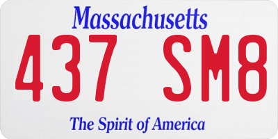 MA license plate 437SM8