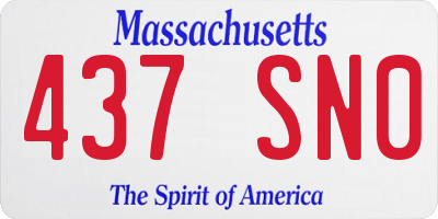 MA license plate 437SN0