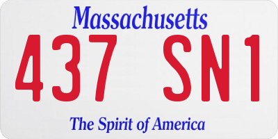 MA license plate 437SN1
