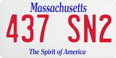 MA license plate 437SN2