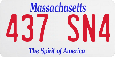 MA license plate 437SN4