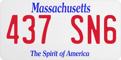 MA license plate 437SN6