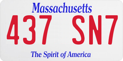 MA license plate 437SN7
