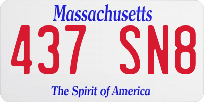 MA license plate 437SN8