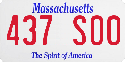MA license plate 437SO0