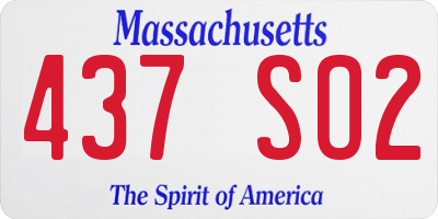 MA license plate 437SO2
