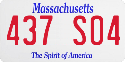 MA license plate 437SO4