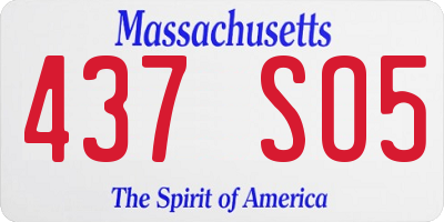MA license plate 437SO5