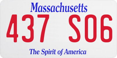 MA license plate 437SO6