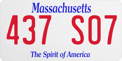MA license plate 437SO7