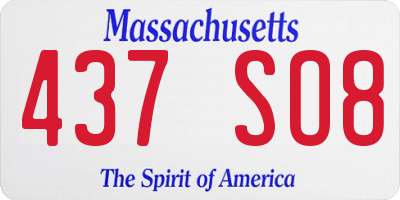 MA license plate 437SO8