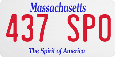 MA license plate 437SP0