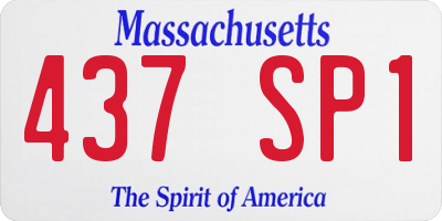 MA license plate 437SP1